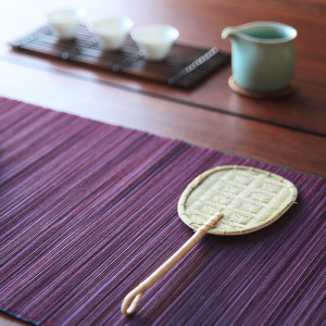 复古风炉扇 白泥炉 日本茶道具 竹编 炉扇子 煤