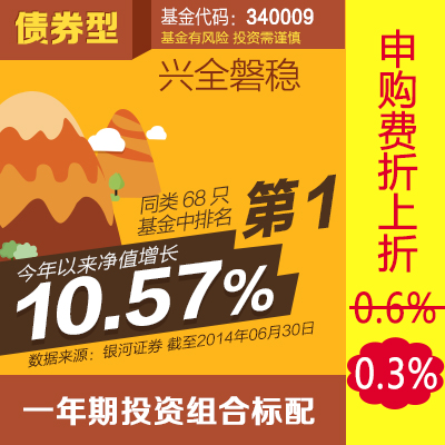 兴全磐稳增利 热销基金 债券型基金理财产品 中