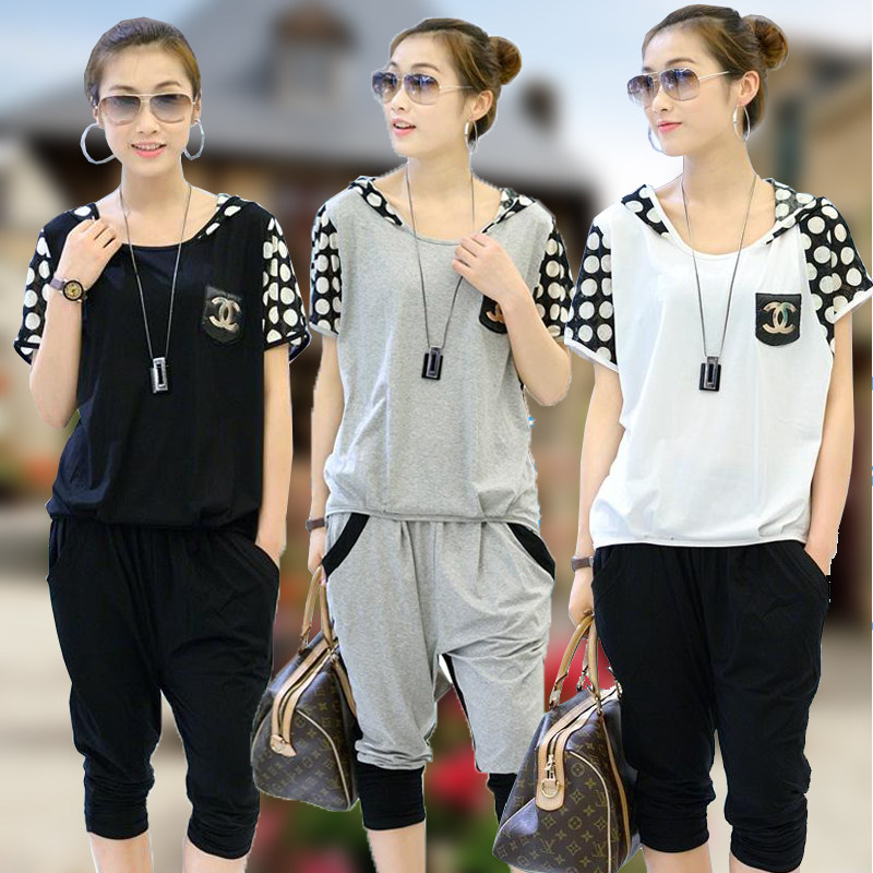 韩版<em>短袖</em>休闲<em>套装</em>夏短衣<em>短裤套装女夏装</em>学生运