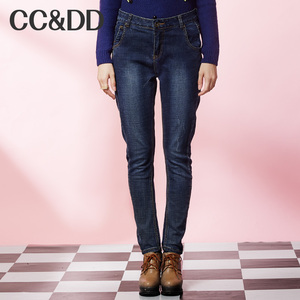 CCDD2014冬装专柜正品新款女装欧美小脚铅笔裤子显瘦牛仔长裤