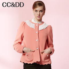 【满减】CCDD2014冬装专柜正品新款女装 甜美马卡龙色羊毛呢大衣