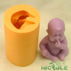 妮可手工皂模具婴儿宝宝3D立体巧克力模具硅胶模具植物皂模R0582