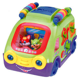 正品汇乐智力巴士\/儿童益智玩具电动汽车\/宝宝