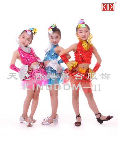 儿童<em>现代独舞</em> 爵士舞 唱歌演出服舞蹈台服装六