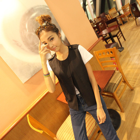 韩国时尚西装<em>马甲</em> <em>休闲</em>女装2014<em>春款</em> <em>女</em> 夏季薄