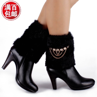 <em>红蜘蛛女</em>短靴正品秋冬季新款意尔康款毛毛链子