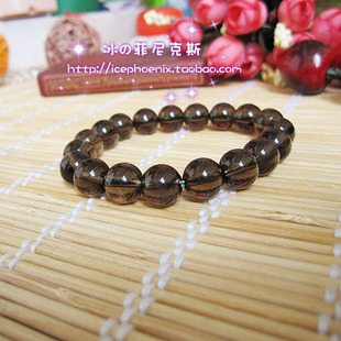 纯天然茶晶 烟水晶墨晶 祛病 摩羯座幸运石加强