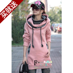 想找 西瓜红的卫衣,长款,拉链,大的翻领帽子 类