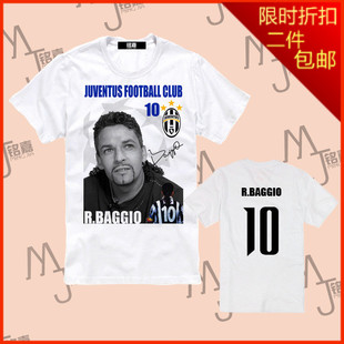 足球T恤 30连冠军尤文图斯 10号巴乔 纪念头像