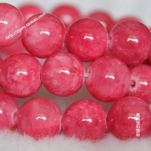 DIY珠子手工编织材料 西瓜红色马来玉散珠圆珠