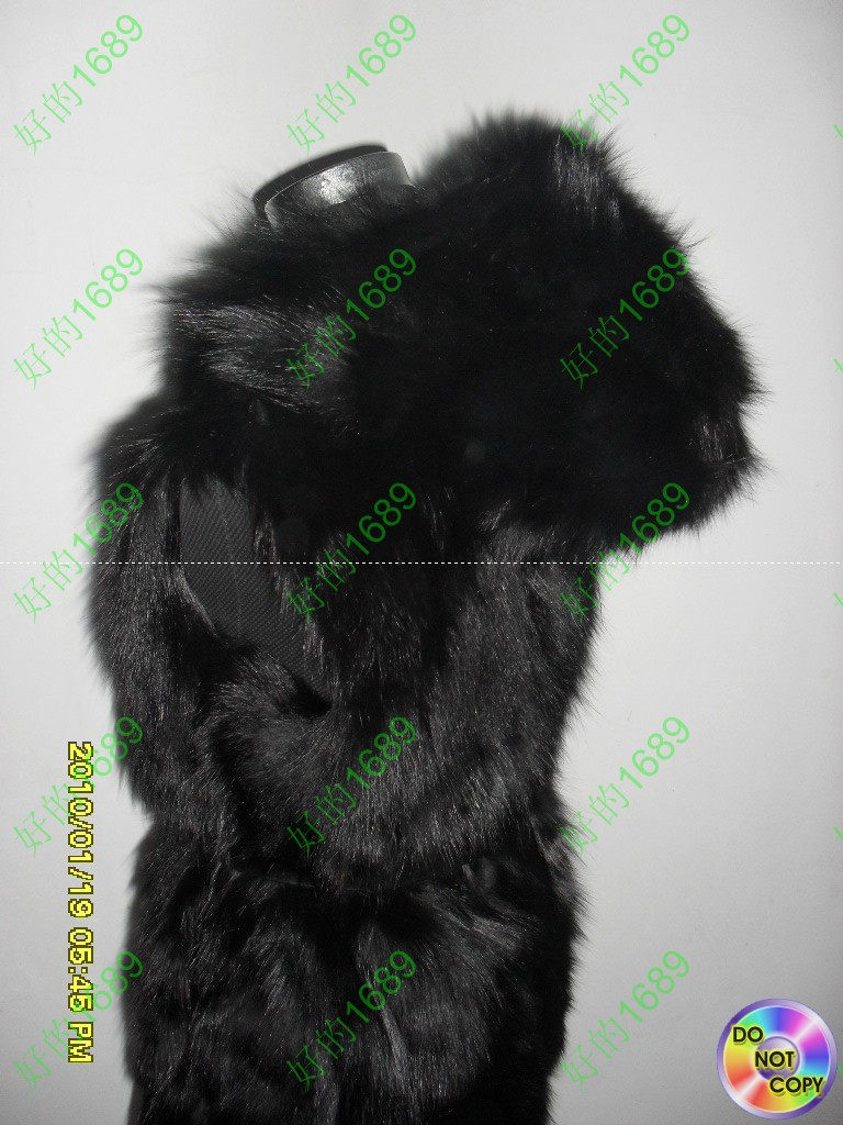 反季节销售带帽/<em>连帽</em>狐狸<em>马甲长款</em> <em>狐狸毛马甲</em>