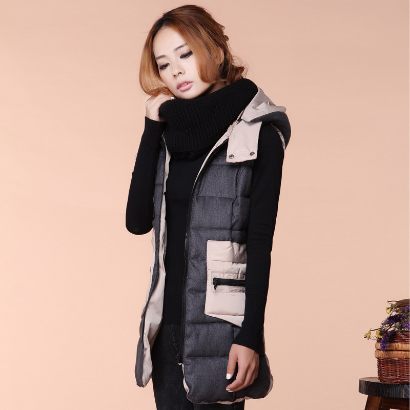 韩潮袭人2013新款女士<em>中长款</em>棉背心<em>马甲女秋</em>