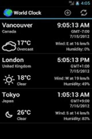 【免費旅遊App】世界时钟&天气部件-APP點子
