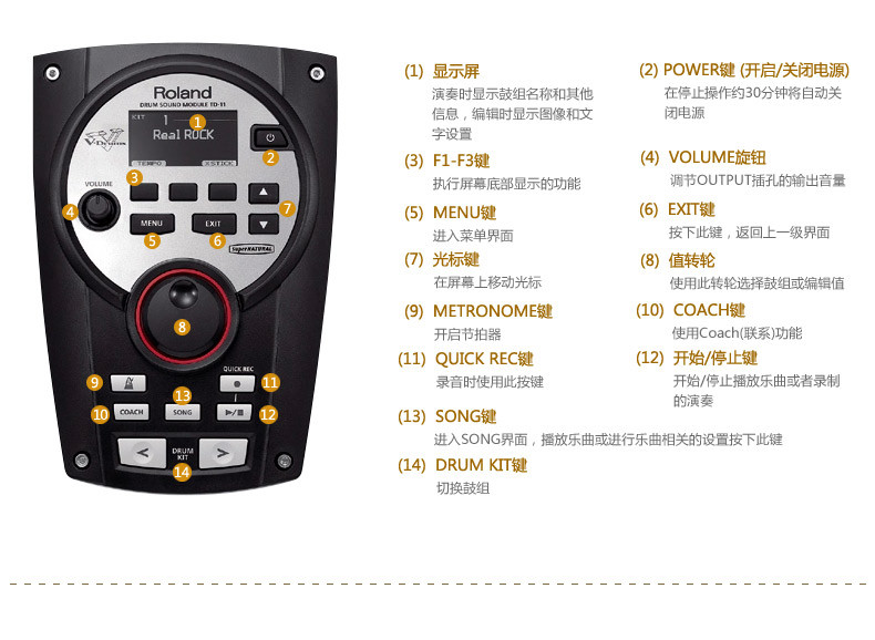 roland罗兰专业电子鼓 架子鼓成人电鼓 td-4kp