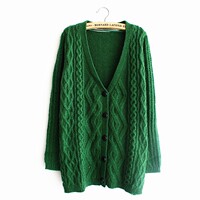 棒针麻花 外套 马海毛毛衣