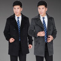 品牌<em>中老年</em>男式羊绒风衣 <em>男冬装外套</em>中长款商