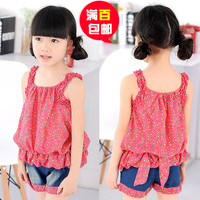 短袖<em>短裤女</em>童<em>套装</em>2014<em>韩版</em>新款女童装儿童中