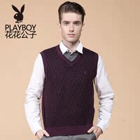 针织<em>马甲花花公子</em>宽松<em>男装</em>秋冬新款大码 v领毛