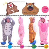 男女<em>小孩儿童</em>卡通动物<em>连体睡衣</em>法兰绒如厕兔子