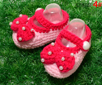 手工编织婴儿毛线鞋宝宝鞋婴儿软底鞋学步鞋满