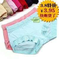 5条包邮 女士<em>内裤</em>女<em>竹纤维内裤女中</em>腰无痕蕾丝