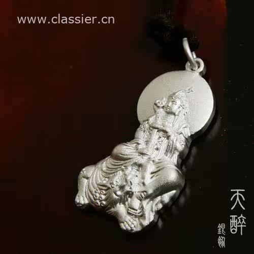 【多图】官网直销,<em>文殊菩萨</em>999千足银纯银<em>男女</em>