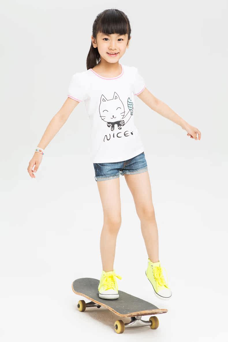 梦瑶岚 童装2014<em>夏装</em>新款<em>女童牛仔短裤</em>夏款儿