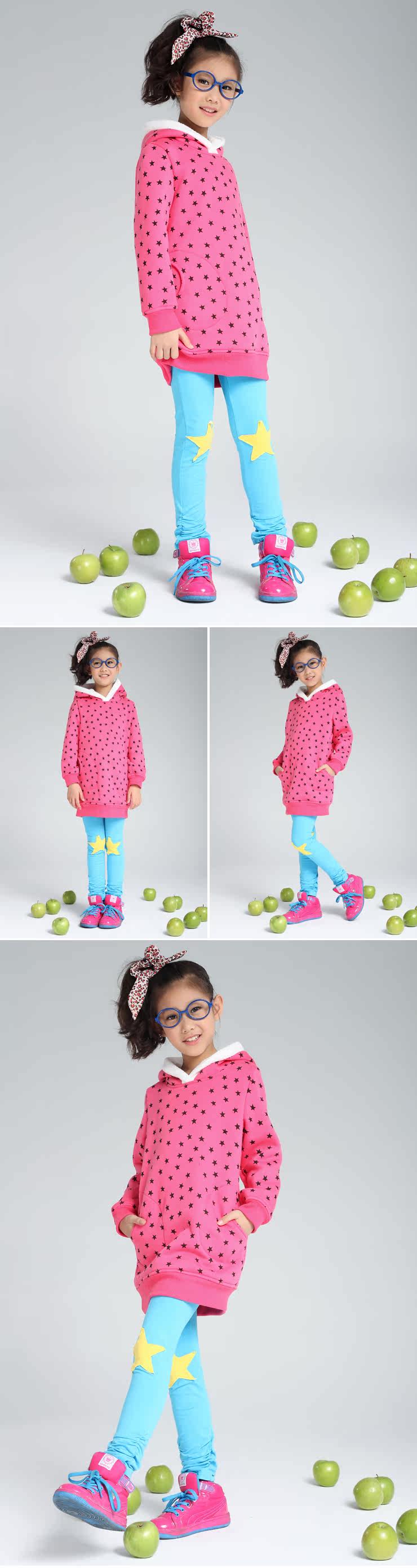 Baoyeah 2013 spring loaded kids girls children sweater new Korean long thick pullovers David clothing