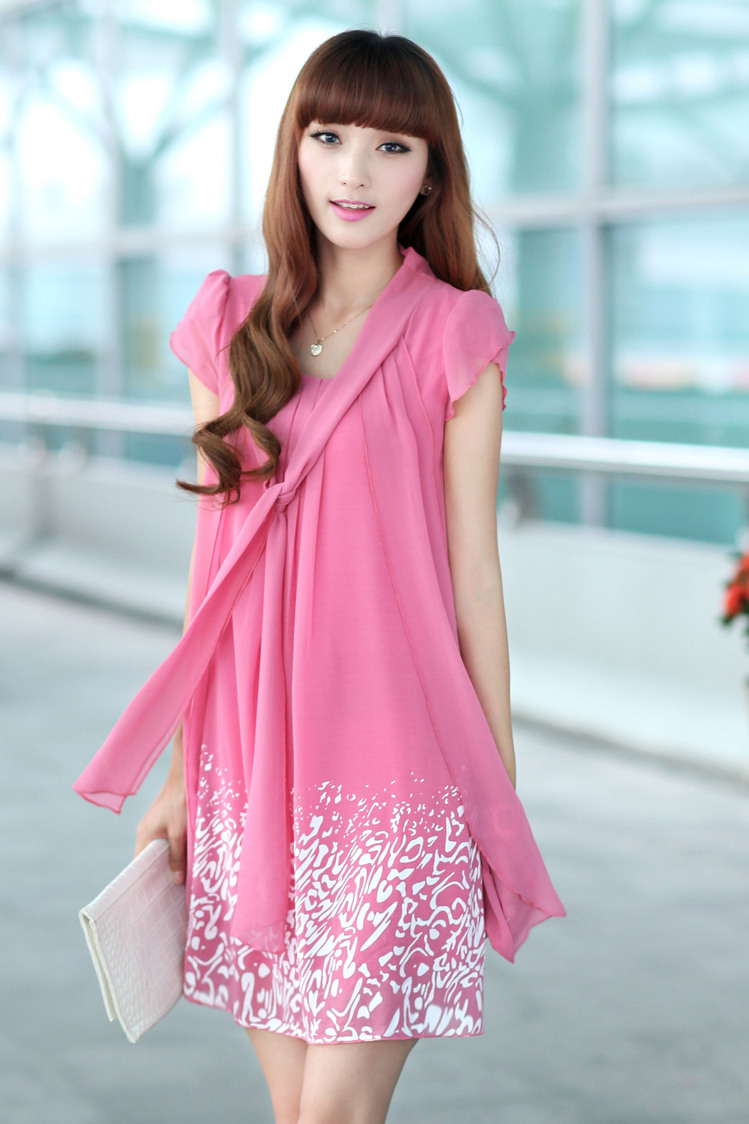 短袖连衣裙女中长款裙子2014夏装新款韩版大