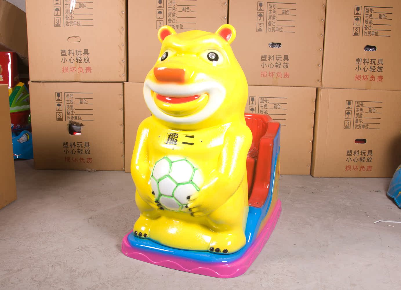 机外壳|摇摇车外壳|熊二抱球 半成品 已装画屏铁