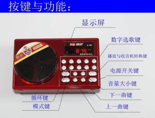 Аудиосистема SAST S-766 Mp3 Радио функции Радио, MP3 Аудиосистема SAST S-766 Mp3 Радио функции Радио, MP3