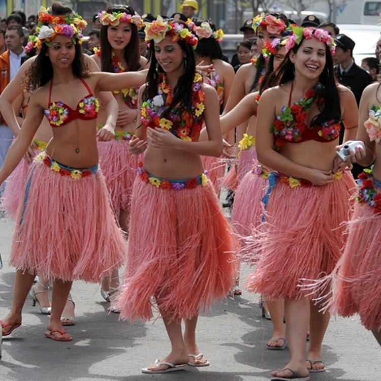 Аксессуары для гавайского танца Эластичный танцы трава юбка Гавайский взрос...