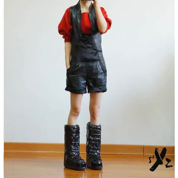 【style驿站2013欧洲站<em>绵羊皮真皮短裤</em>个性连