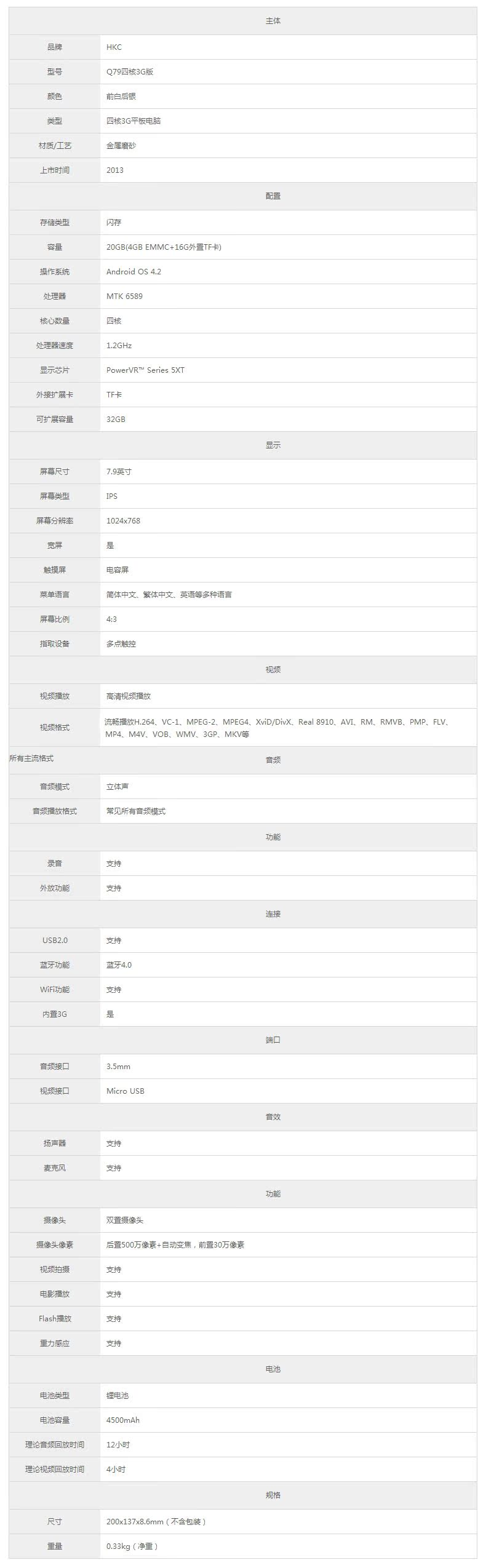 Планшет HKC Q79 3G 4GB 3G Планшет HKC Q79 3G 4GB 3G