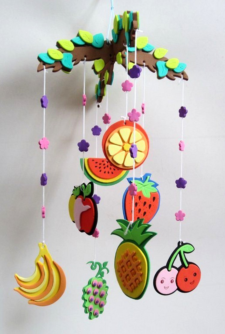 幼儿园室内外装饰春天挂饰 儿童手工制作挂件 空中吊饰 水果风铃