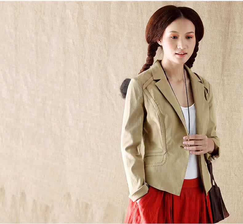 图】<em>茵曼</em>旗舰店官网直销,<em>茵曼小西装女外套</em>短