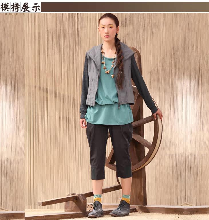 <em>风衣</em>INMAN<em>茵曼</em> 女装 <em>女士</em> 翻领 拼接 修身型 长