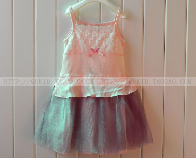 <em>宝宝</em>夏装清仓大减价 韩版 纯色<em>掉</em>带裙 粉杏色 配