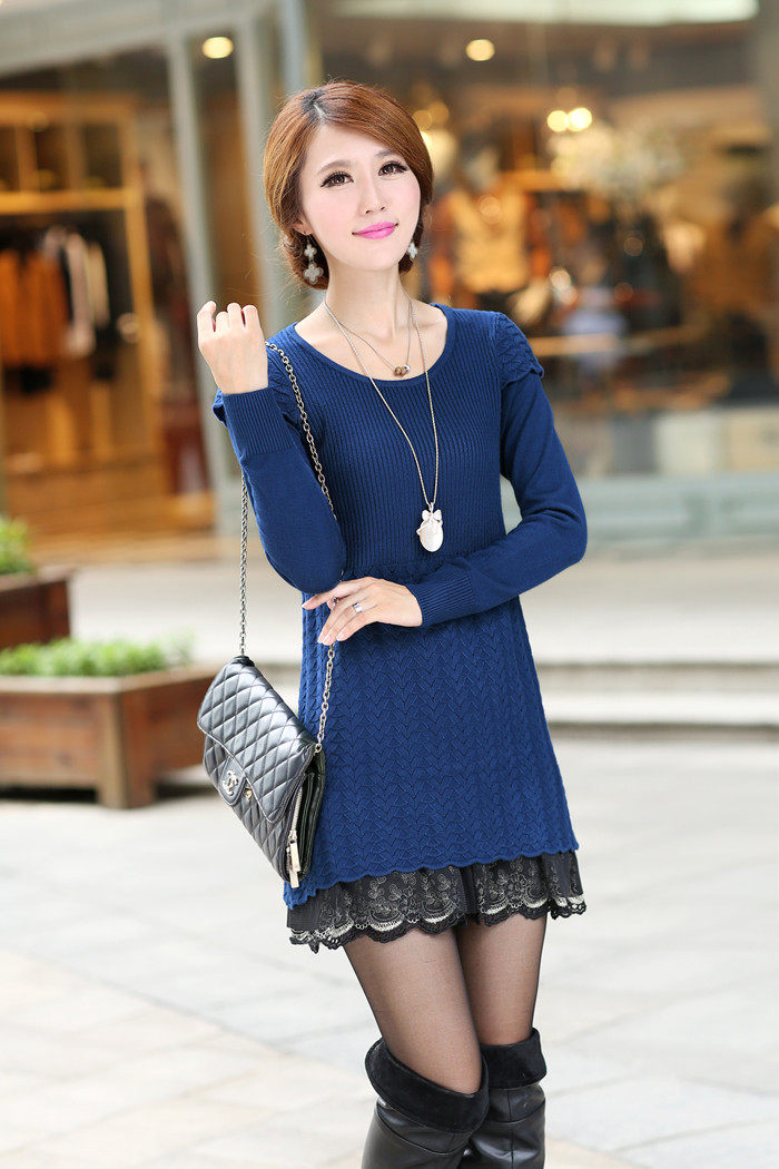 【新款13秋冬女装韩版<em>低领针织</em>衫长袖宽松毛