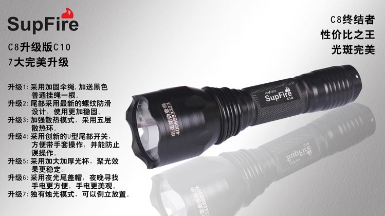 Ручной фонарик SupFire c10 R2 LED SupFire Ручной фонарик SupFire c10 R2 LED SupFire