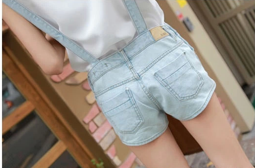 2014韩版潮可爱宽松<em>牛仔背带短裤</em>夏装大码热