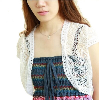 新款百搭<em>短款</em>礼服韩版<em>薄开衫</em>蕾丝坎肩披肩小外