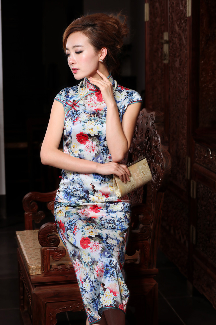 Birds love the chestnut 2015 summer new 22 meters of heavy silk long cheongsam QD 497 fancy L pictures, price, brand platters! Elections are good character, the national distribution, so why buy now enjoy more preferential! Health