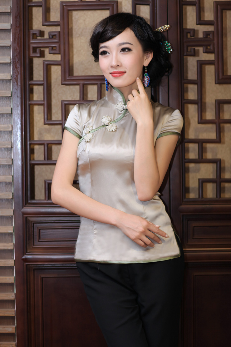 Birds love philosophy and 2015 summer New Solid Color 100% silk short cheongsam shirt QD 316 figure M pictures, price, brand platters! Elections are good character, the national distribution, so why buy now enjoy more preferential! Health