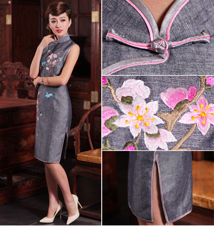 Love of birds in the words of my country spring 2015 new hand made embroidered cheongsam QD467 Light Gray L picture, prices, brand platters! The elections are supplied in the national character of distribution, so action, buy now enjoy more preferential! As soon as possible.