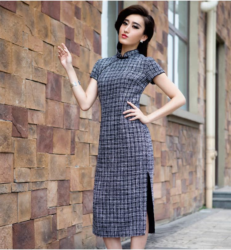Love of birds spent Garden 2015 Spring New retro long gross cheongsam dress black and white checkered? M picture, prices, brand platters! The elections are supplied in the national character of distribution, so action, buy now enjoy more preferential! As soon as possible.