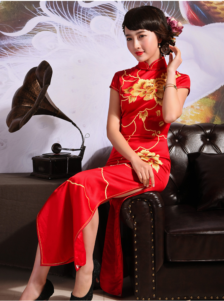 Birds love 2015 summer new Chinese Antique embroidered long marriages served toast red cheongsam red XXL pictures, price, brand platters! Elections are good character, the national distribution, so why buy now enjoy more preferential! Health