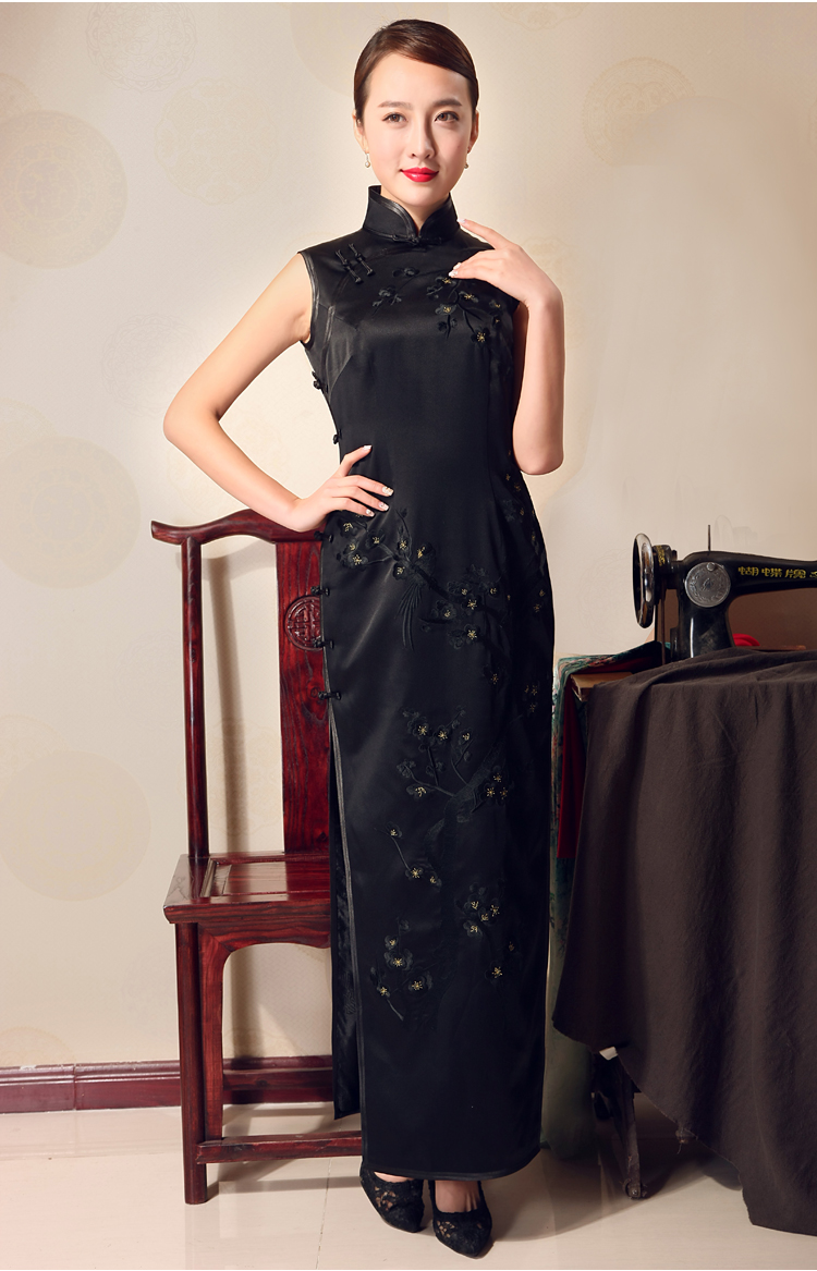 Love of birds ink Mui Summer 2015 new traditional full heavyweight silk embroidery cheongsam dress black - 15 days pre-sale prices, pictures, XL brand platters! The elections are supplied in the national character of distribution, so action, buy now enjoy more preferential! As soon as possible.