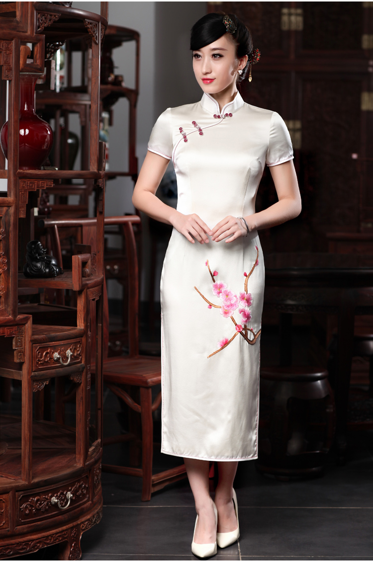 Love of birds cis shangqing boat 2015 Summer New Silk short-sleeved hand embroidery cheongsam QD535 White XL Photo, prices, brand platters! The elections are supplied in the national character of distribution, so action, buy now enjoy more preferential! As soon as possible.