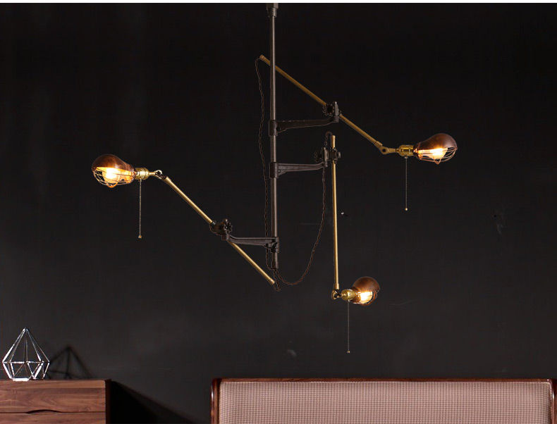 O.C. White Pharmacy Rotary Swing Arm Flushmount Ceiling Lamp Antique